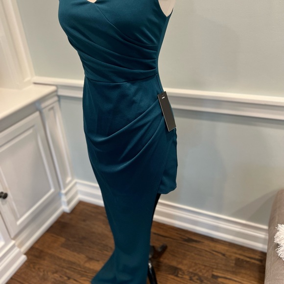 Hunter Green Asymmetrical Dress - Picture 5 of 6